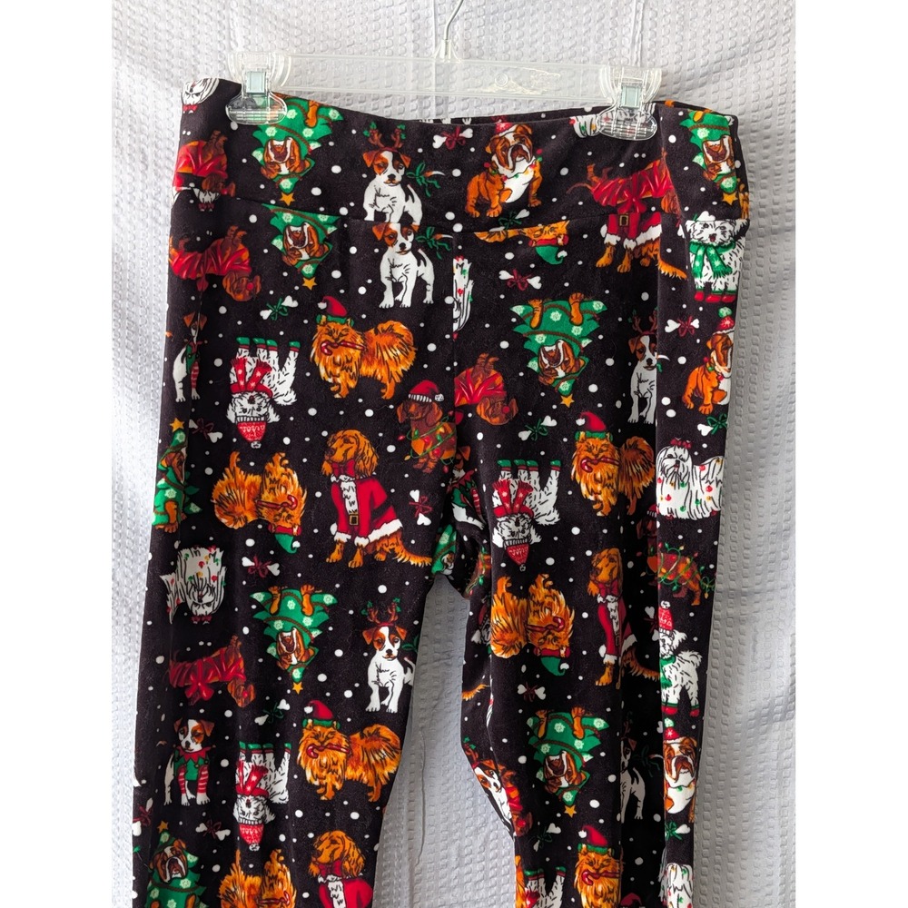 No Boundaries XXL Christmas Dog Holiday Leggings Black Festive Puppies XXL/2XG